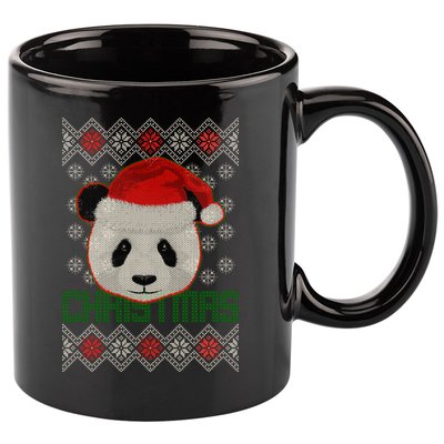 Cute Santa Panda Ugly Christmas Sweater 11oz C Handle Ceramic Mug