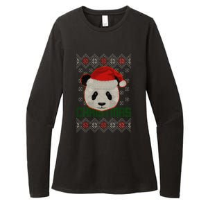 Cute Santa Panda Ugly Christmas Sweater Womens CVC Long Sleeve Shirt