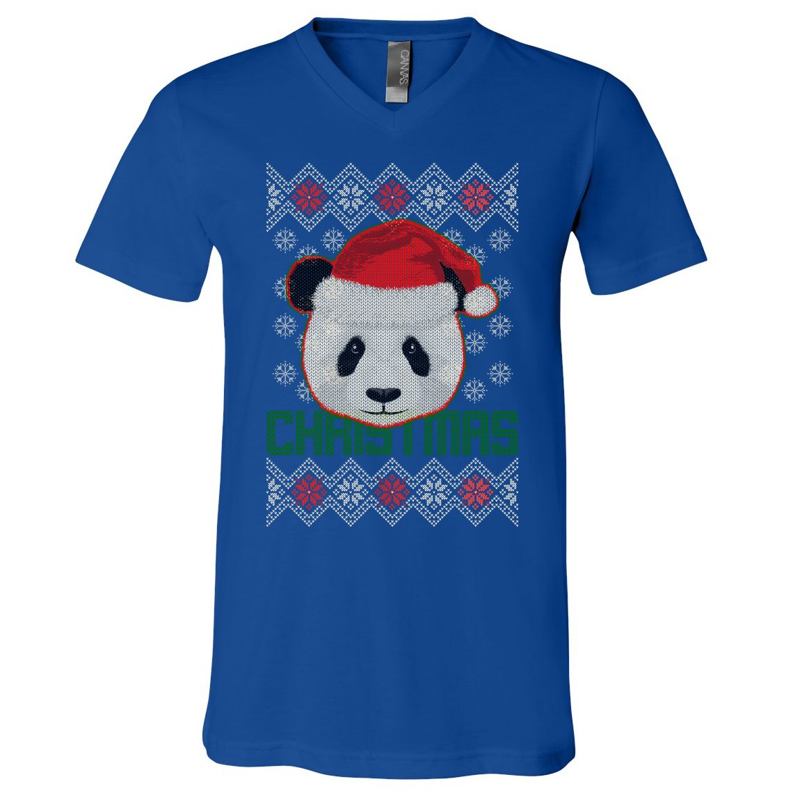Cute Santa Panda Ugly Christmas Sweater V-Neck T-Shirt