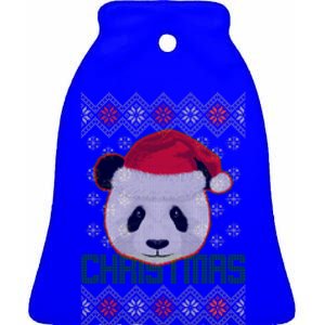 Cute Santa Panda Ugly Christmas Sweater Ceramic Bell Ornament