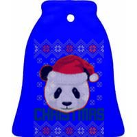 Cute Santa Panda Ugly Christmas Sweater Ceramic Bell Ornament