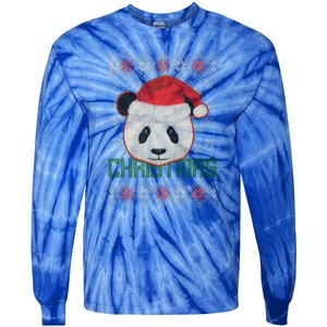 Cute Santa Panda Ugly Christmas Sweater Tie-Dye Long Sleeve Shirt