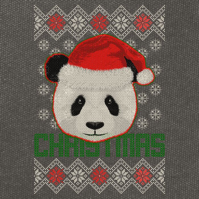 Cute Santa Panda Ugly Christmas Sweater Cotton Canvas Backpack