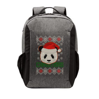Cute Santa Panda Ugly Christmas Sweater Vector Backpack