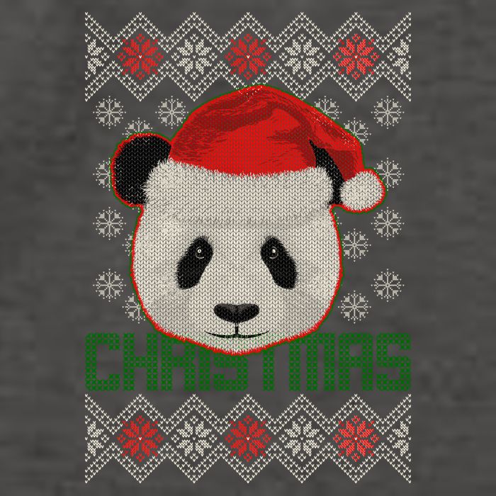 Cute Santa Panda Ugly Christmas Sweater Vector Backpack