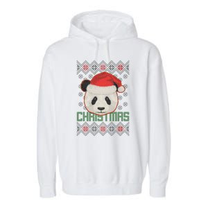 Cute Santa Panda Ugly Christmas Sweater Garment-Dyed Fleece Hoodie