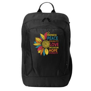 Colorful Sunflower Peace Love Inclusion Equality Diversity Gift City Backpack