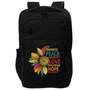 Colorful Sunflower Peace Love Inclusion Equality Diversity Gift Impact Tech Backpack