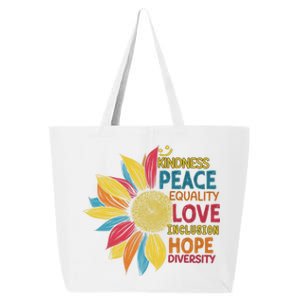 Colorful Sunflower Peace Love Inclusion Equality Diversity Gift 25L Jumbo Tote