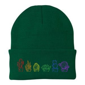 Cactus Succulent Pride Rainbow Plant Lover Subtle Lgbt Gay Knit Cap Winter Beanie