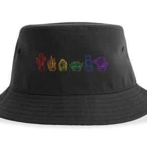 Cactus Succulent Pride Rainbow Plant Lover Subtle Lgbt Gay Sustainable Bucket Hat