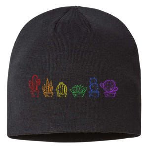 Cactus Succulent Pride Rainbow Plant Lover Subtle Lgbt Gay Sustainable Beanie