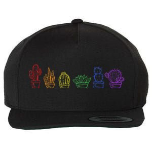 Cactus Succulent Pride Rainbow Plant Lover Subtle Lgbt Gay Wool Snapback Cap