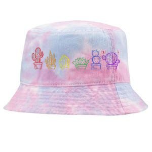 Cactus Succulent Pride Rainbow Plant Lover Subtle Lgbt Gay Tie-Dyed Bucket Hat