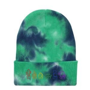 Cactus Succulent Pride Rainbow Plant Lover Subtle Lgbt Gay Tie Dye 12in Knit Beanie