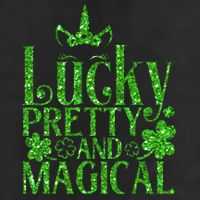 Cute St Patricks Day Lucky Pretty and Magical 7 Panel Mesh Trucker Snapback Hat