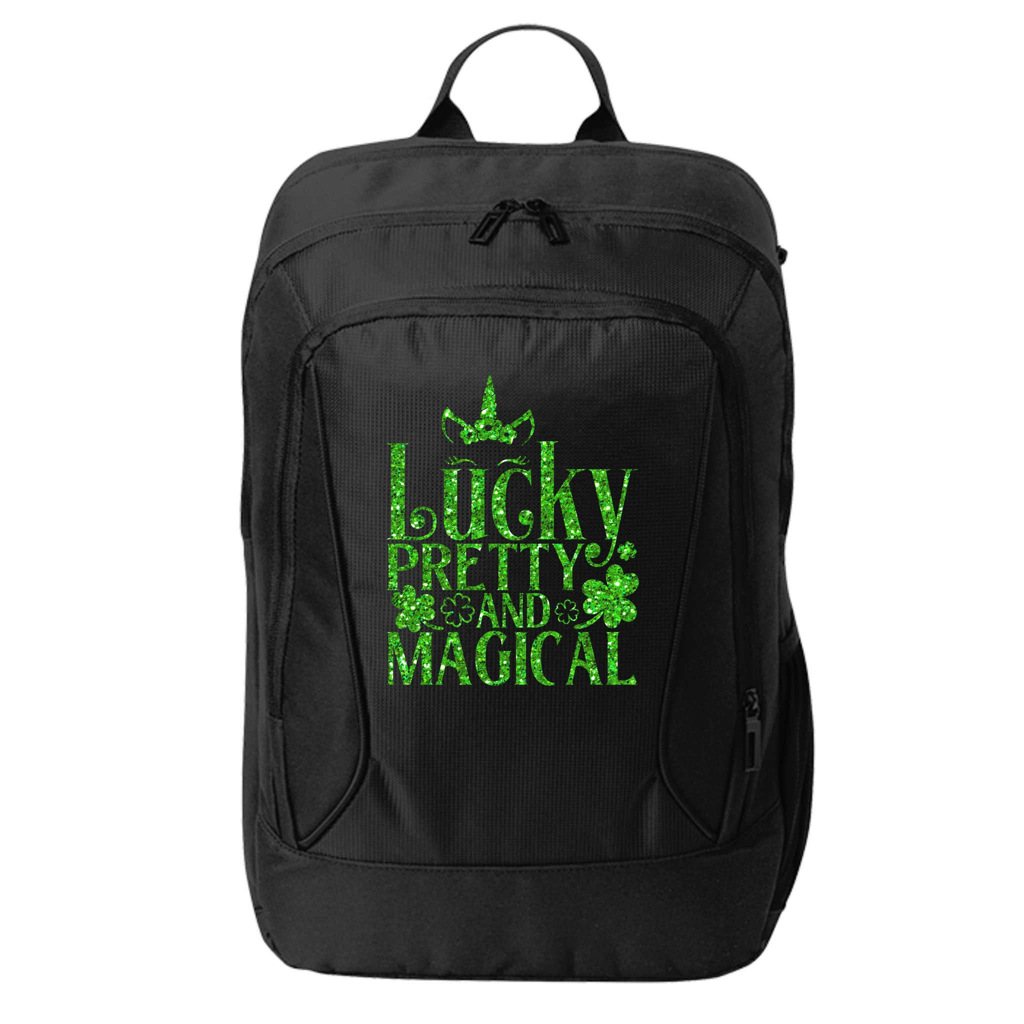 Cute St Patricks Day Lucky Pretty and Magical City Backpack