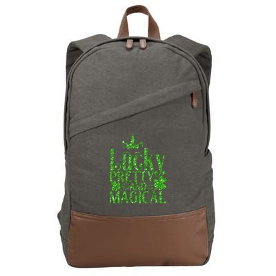 Cute St Patricks Day Lucky Pretty and Magical Cotton Canvas Backpack