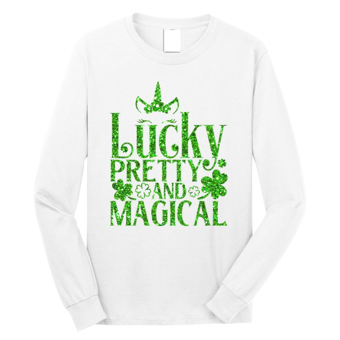 Cute St Patricks Day Lucky Pretty and Magical Long Sleeve Shirt