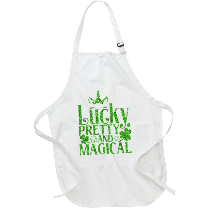 Cute St Patricks Day Lucky Pretty and Magical Apron