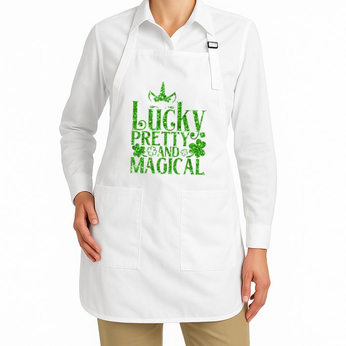 Cute St Patricks Day Lucky Pretty and Magical Apron