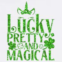 Cute St Patricks Day Lucky Pretty and Magical Button