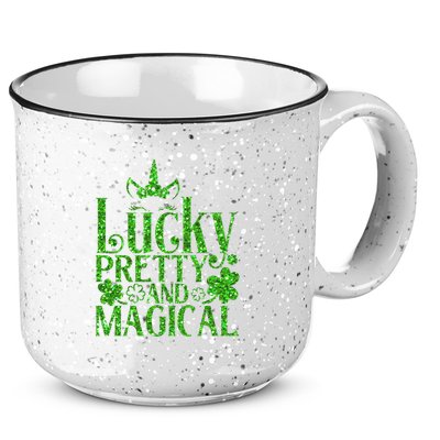 Cute St Patricks Day Lucky Pretty and Magical 15oz Campfire Ceramic Mug