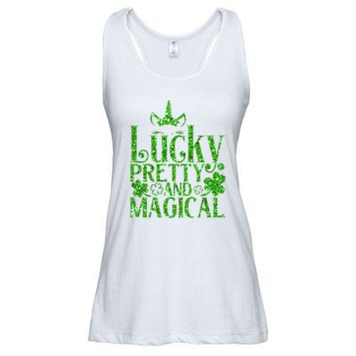 Cute St Patricks Day Lucky Pretty and Magical Ladies Essential Flowy Tank