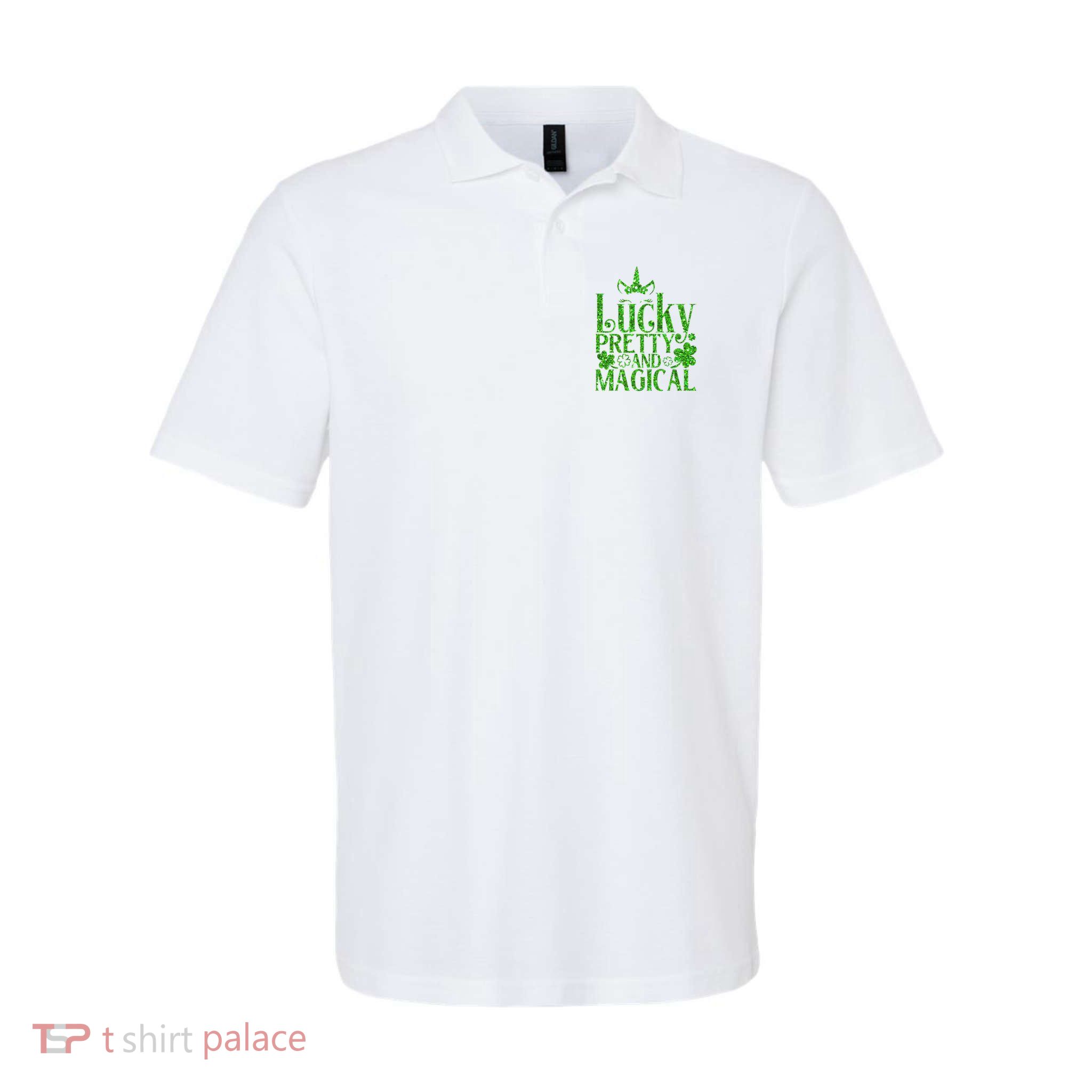 Cute St Patricks Day Lucky Pretty and Magical Polo