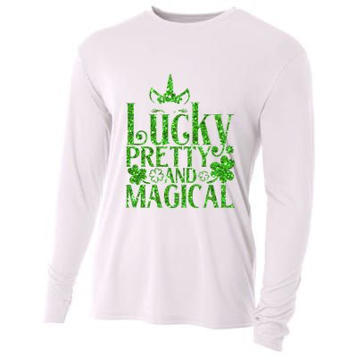 Cute St Patricks Day Lucky Pretty and Magical Cooling Performance Long Sleeve Crew