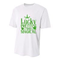 Cute St Patricks Day Lucky Pretty and Magical Youth Performance Sprint T-Shirt