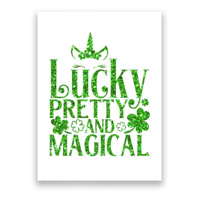 Cute St Patricks Day Lucky Pretty and Magical Poster