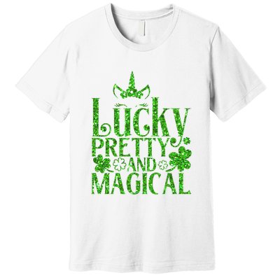 Cute St Patricks Day Lucky Pretty and Magical Premium T-Shirt