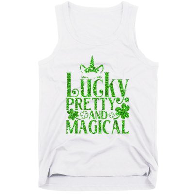 Cute St Patricks Day Lucky Pretty and Magical Tank Top