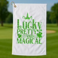 Cute St Patricks Day Lucky Pretty and Magical Golf Towel