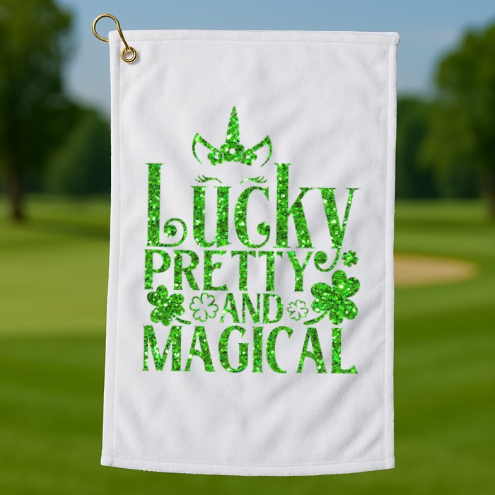 Cute St Patricks Day Lucky Pretty and Magical Golf Towel