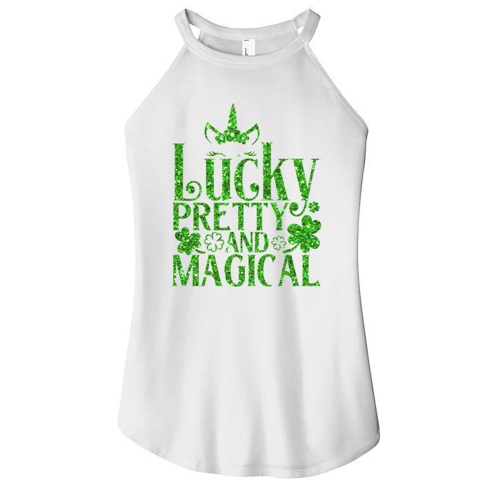 Cute St Patricks Day Lucky Pretty and Magical Women's Perfect Tri Rocker Tank