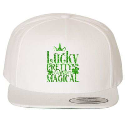 Cute St Patricks Day Lucky Pretty and Magical Wool Snapback Cap