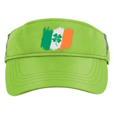 Cool St Patrick's Day Painted Distressed Irish Shamrock Flag Adult Drive Performance Visor