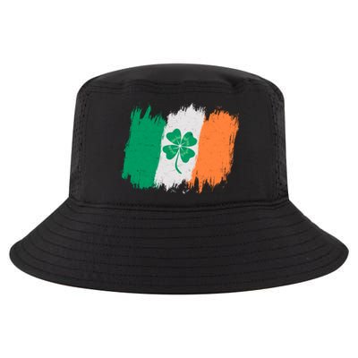 Cool St Patrick's Day Painted Distressed Irish Shamrock Flag Cool Comfort Performance Bucket Hat