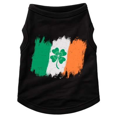 Cool St Patrick's Day Painted Distressed Irish Shamrock Flag Doggie Tank