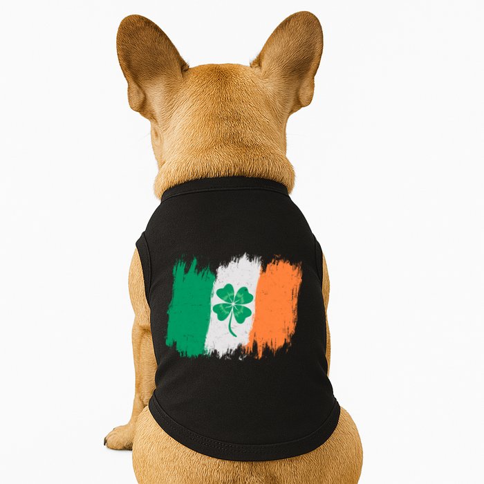 Cool St Patrick's Day Painted Distressed Irish Shamrock Flag Doggie Tank