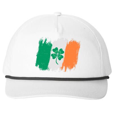 Cool St Patrick's Day Painted Distressed Irish Shamrock Flag Snapback Five-Panel Rope Hat