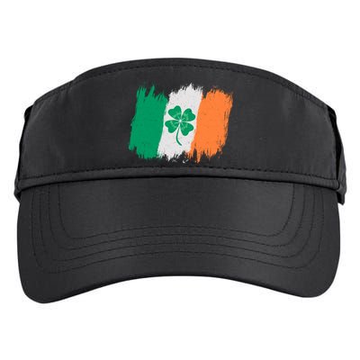 Cool St Patrick's Day Painted Distressed Irish Shamrock Flag Adult Drive Performance Visor