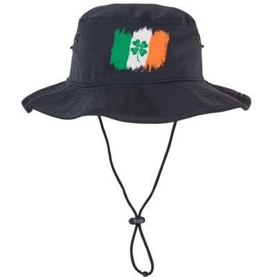 Cool St Patrick's Day Painted Distressed Irish Shamrock Flag Bucket Hat