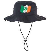 Cool St Patrick's Day Painted Distressed Irish Shamrock Flag Bucket Hat