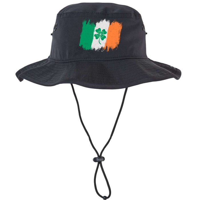 Cool St Patrick's Day Painted Distressed Irish Shamrock Flag Bucket Hat