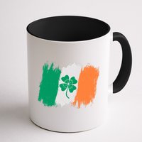 Cool St Patrick's Day Painted Distressed Irish Shamrock Flag Mug