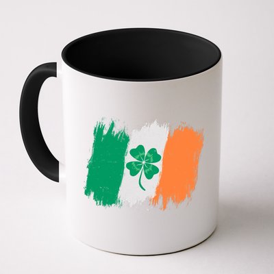 Cool St Patrick's Day Painted Distressed Irish Shamrock Flag Mug