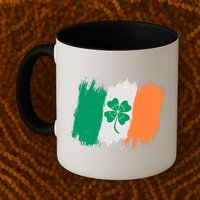 Cool St Patrick's Day Painted Distressed Irish Shamrock Flag Mug
